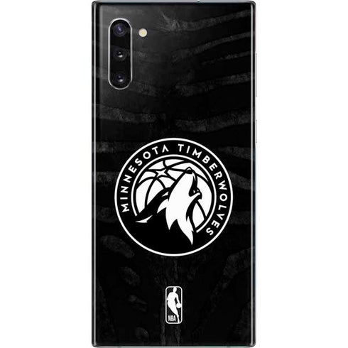 NBA Minnesota Timberwolves Black Animal Print Galaxy Note 10 Skin
